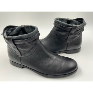 Camper Alicante Black Leather Ankle Boots 46504-001 Womens Size 39 Flat Booties